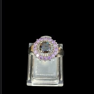 Elegant Silver and Purple Gemstone Ring